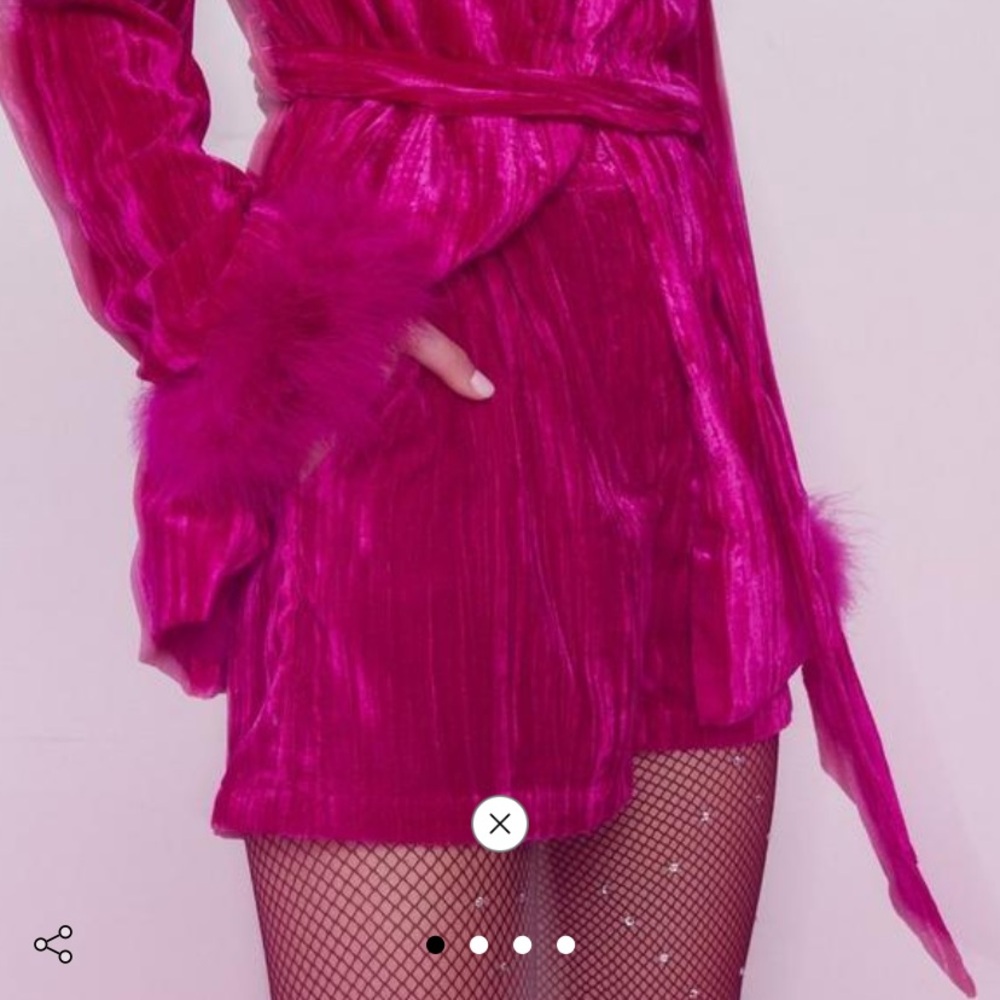 Nasty Gal Hot Pink Velvet Shorts